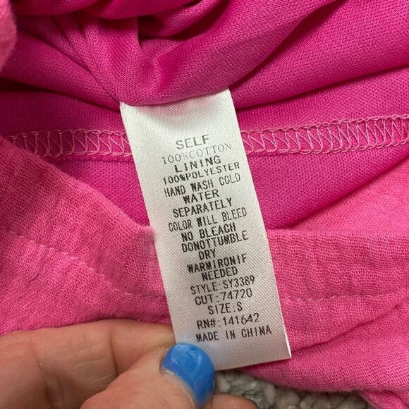 She + Sky Pink Gauze Button Down & Short Set Size Small NEW - Picture 11 of 11